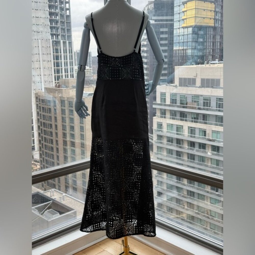 🆕 SIR THE LABEL 🧿 NWOT Rayure Tri Crochet Maxi Dress, Black Crochet, Sz 2 US 6 - Picture 7 of 16